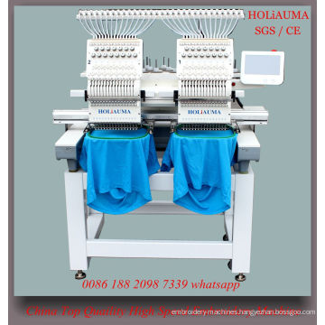 New Condition 2 Head 15 Color Computerized Automatic Embroidery Machine for 3D Cap Garment Embroidery